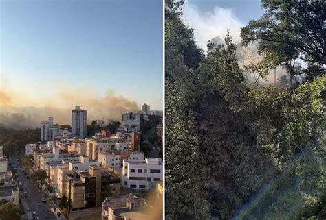 Inc Ndio De Grandes Propor Es Atinge Parque No Bairro Castelo Em Bh