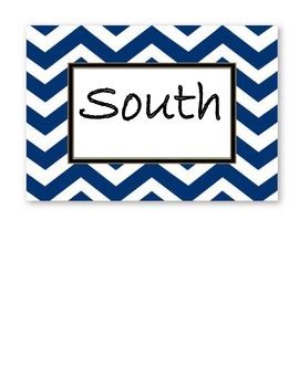 Chevron Cardinal Directions Signs By The Dual Language Mommy Tpt