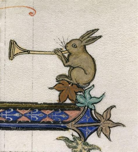 Пасхальный заяц играет на трубе (@BLMedieval, Королевский 3 D VI, XIII ...