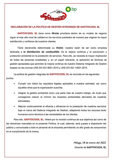 Calidad Gafitocuoil Cuenta Con Los Sistema De Gesti N Calidad Iso Aenor