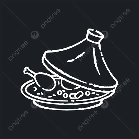 Tagine Chalk White Icon On Black Background Cuisine Cook Grain Vector Cuisine Cook Grain Png