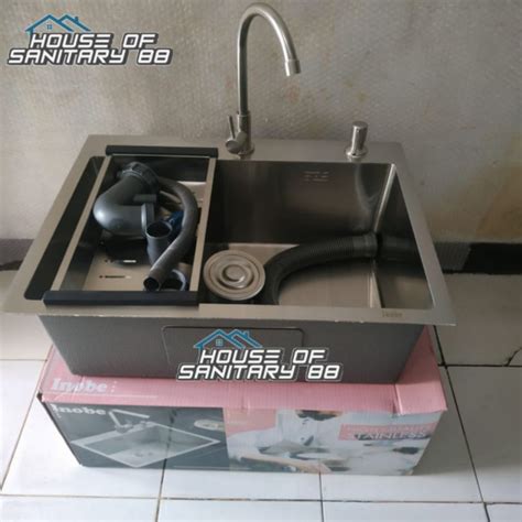 Jual Paket Komplit Kitchen Sink INOBE 6045 Stainless Kran Pipa