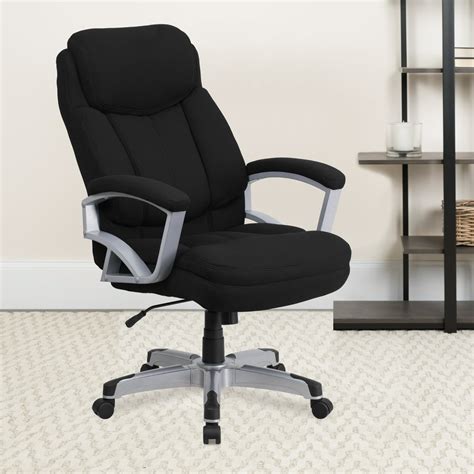 500 lb. Big & Tall Black Fabric Executive Swivel Ergonomic Office Chair ...