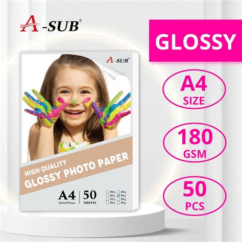 [high Glossy 100pcs] A Sub Glossy Photo Paper Fast Dry 180gsm