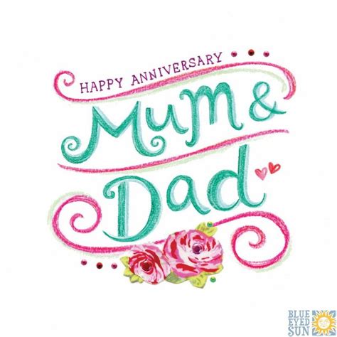 Happy Anniversary Mum & Dad Wedding Anniversary Card - Karenza Paperie