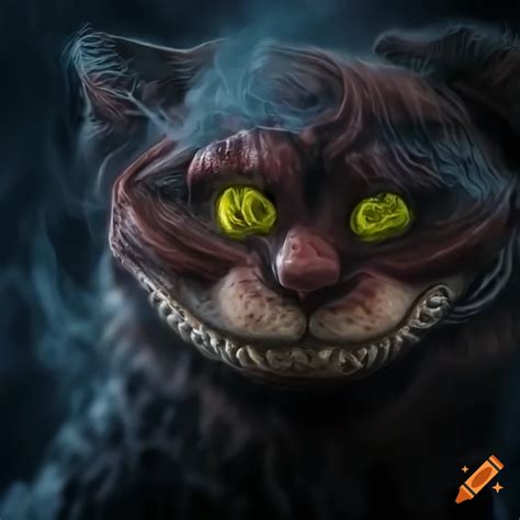 Realistic Cheshire Cat In Celtic Style Smoking Pipe On Craiyon