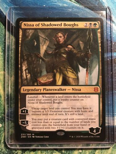 Nissa Of Shadowed Boughs Zendikar Rising Nm Near Mint Mtg Ebay