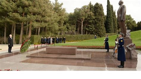 Latvian President Egils Levits Pays Respect To National Leader Heydar