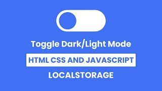 Toggle Button In Html Css Javascript Dark And Light Mode Doovi