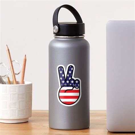 "American Flag Peace Sign" Sticker by gettelgraphics | Redbubble