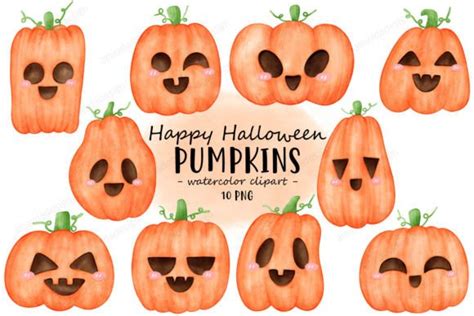 Pumpkins Clipart, Halloween Clipart Graphic by Saltyarts · Creative Fabrica