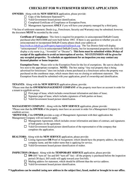 Dekalb County Water Application - Fill Online, Printable, Fillable ...