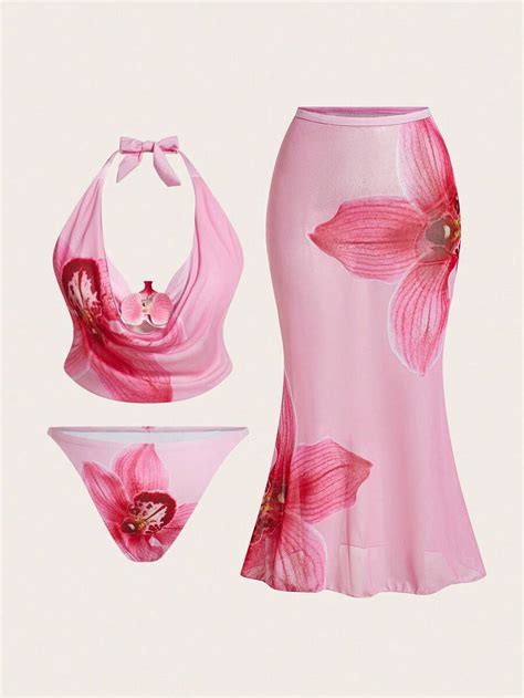 Swim Oasis Pe As Conjunto De Mai Bikini Floral De F Rias Para Mulheres Swim Oasis Top De