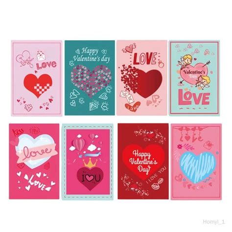 Cartes de vœux de saint valentin 8 pièces fournitures de cadeaux de