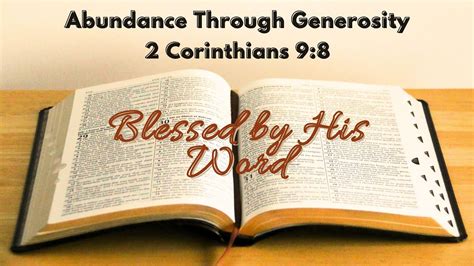 Verse Of The Day Abundance Through Generosity 2 Corinthians 98