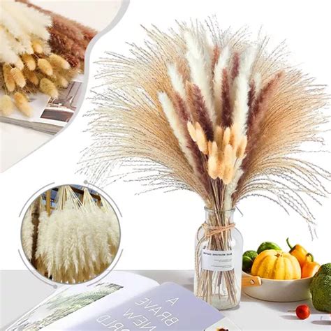 Plantas Decorativas 65pcs Pampas Secas Flores Artificiales Meses Sin