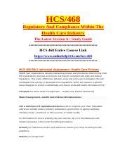 HCS 468 Wk 2 Individual Assignment Health Care Policies Doc HCS 468