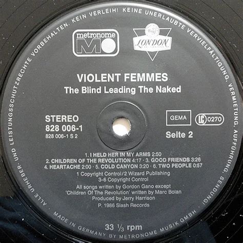 Violent Femmes The Blind Leading The Naked Vinyl LP 1986 DE