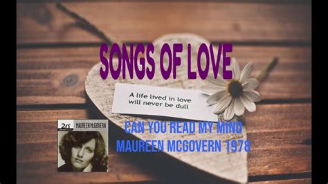 Maureen Mcgovern Can You Read My Mind Youtube