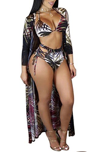 Viottiset Women S Printed Pieces High Waist Bikini Maxi Swimsuit Cover Up For Sale Katy TX