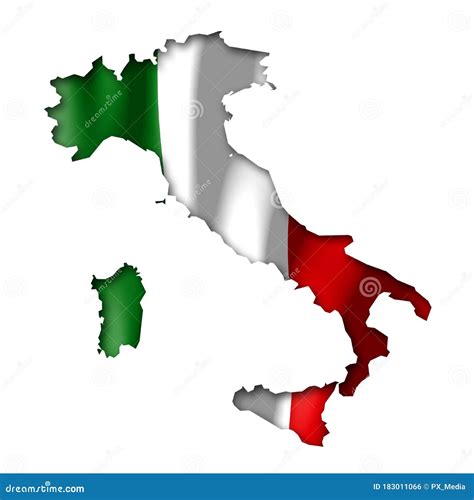 Italy Country Flag And Border Shape Stock Illustration Illustration