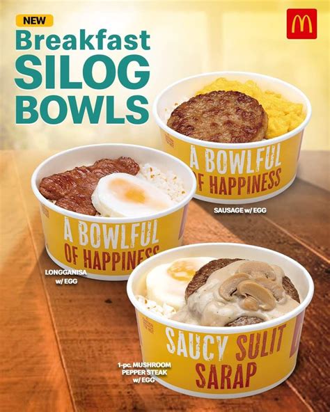 NEW Mcdo Breakfast Silog Bowls | Food shop, Breakfast, Food