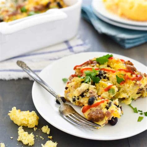 Leftover Cornbread Breakfast Casserole Foxes Love Lemons