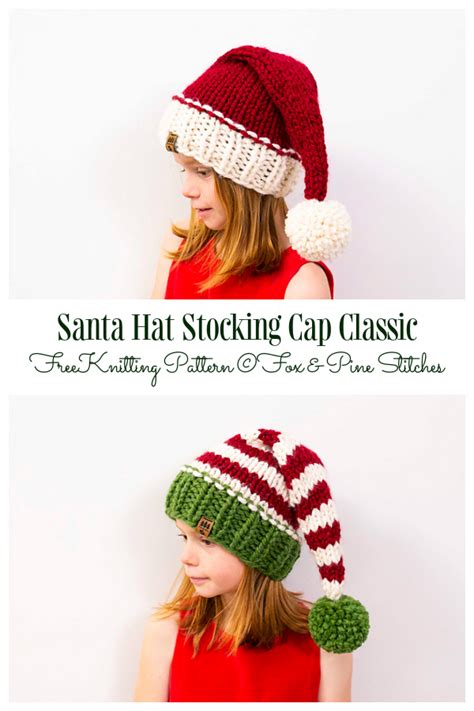 6 Knit Christmas Stocking Cap Hat Free Knitting Patterns Artofit