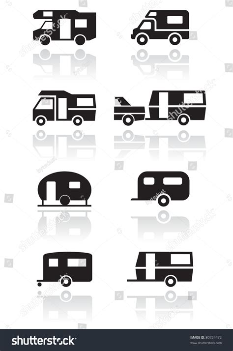 Caravan Camper Van Symbol Vector Illustration Stock Vector Royalty