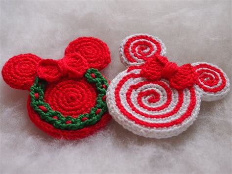 Set of the 6 Christmas Ornaments - Mickey and Minnie Mouse.