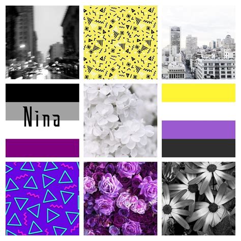 Personalized Pride Flags — Ace And Nonbinary Moodboard With The Name Nina~