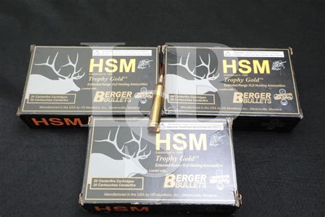 Hsm 60x 264 Win Mag Hunting Vld Ammunition Trophy Gold 140 Grain