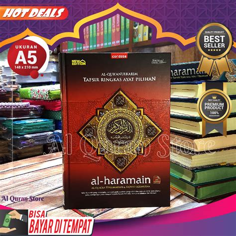 Bayar Ditempat Quran HC Al Haramain A5 Terjemah Alquran Ukuran