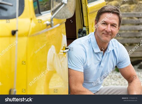 Portrait Shot Attractive Successful Happy Middle Stock Photo