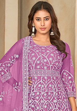 Purple Abaya Style Suits Salwar Kameez Buy Online Utsav Fashion