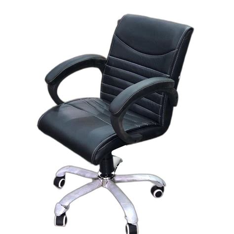 Revolving Mid Back Black Leather Executive Chair At 3500 In Chandigarh