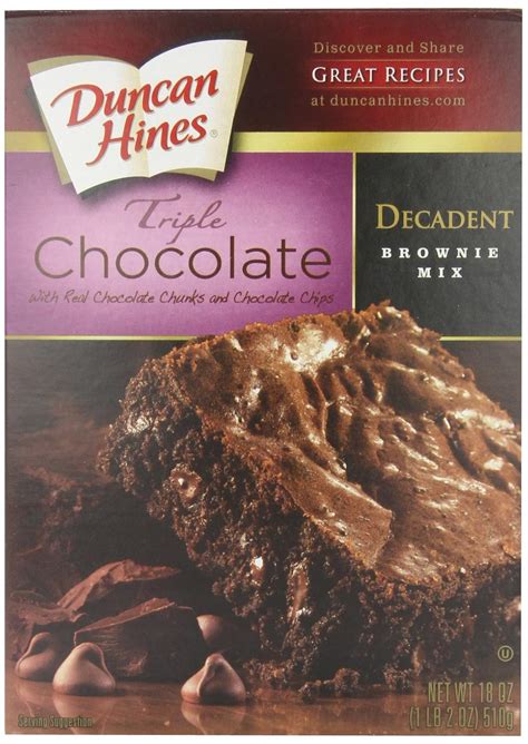 Duncan Hines Brownie Mix Triple Chocolate 18 Ounce Pack Of 6 Grocery