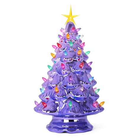 Milltown Merchants Pearl Violet Ceramic Christmas Tree Large