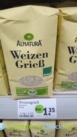 Alnatura Weizen Grie Preis Angebote Kalorien Nutri Score