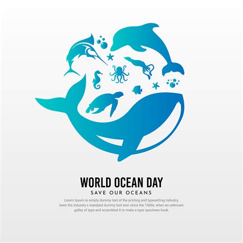 World Oceans Day Design Vector Lets Save Our Oceans Design Background