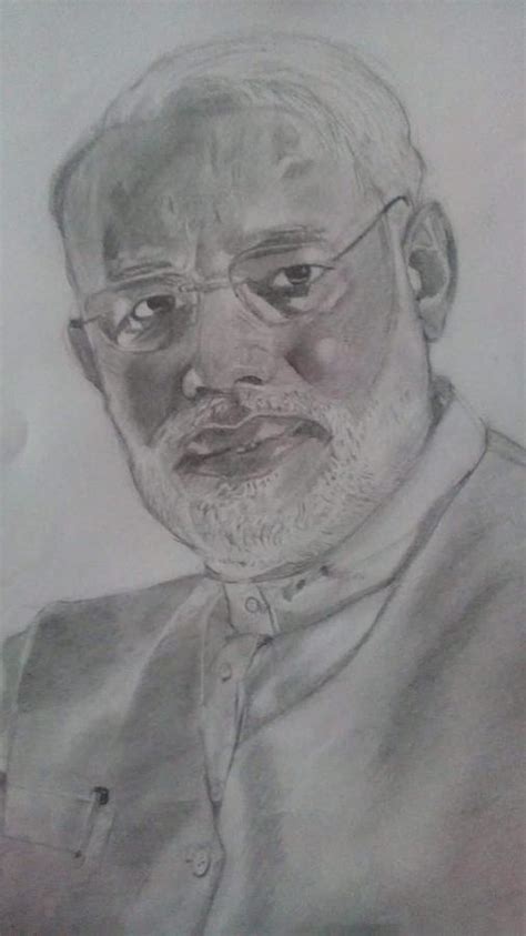 Pencil Sketch Of Modi A Masterpiece Of Art And Symbol Of National Pride