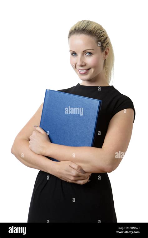 Business Portrait Of Office Worker Holding A Folder Stock Photo Alamy