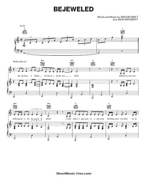 Download Bejeweled Sheet Music Pdf Taylor Swift Download