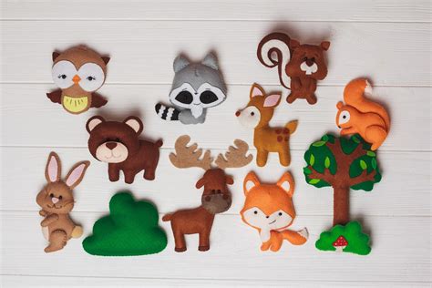 Gef Llte Tiere Filz Fuchs Spielzeug Wald Baby Ornament Etsy