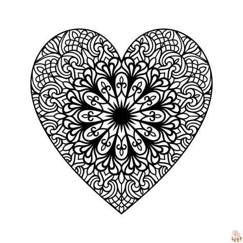 Mandala Heart Coloring Page