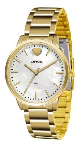 Reloj de pulsera Lince Relógio LRG611L B1KX de cuerpo color dorado