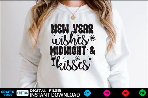 New Year Wishes Midnight Kisses Svg By Print Store Thehungryjpeg