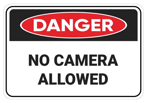 Danger No Camera Allowed Safety Sign Vector Illustration Osha And