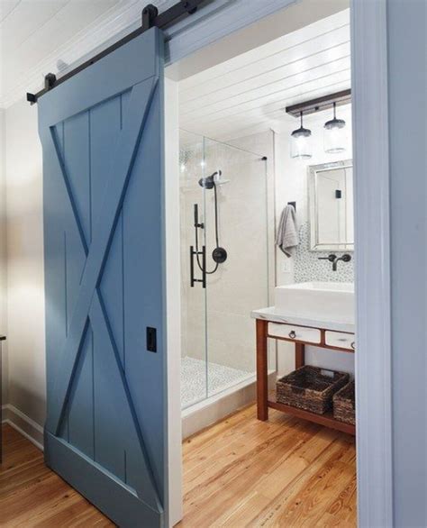 Sliding Barn Doors For Bathroom Privacy White Shanty