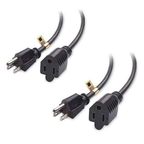 Cable Matters 2 Pack 16 Awg Heavy Duty Ac Power Extension Cord Power